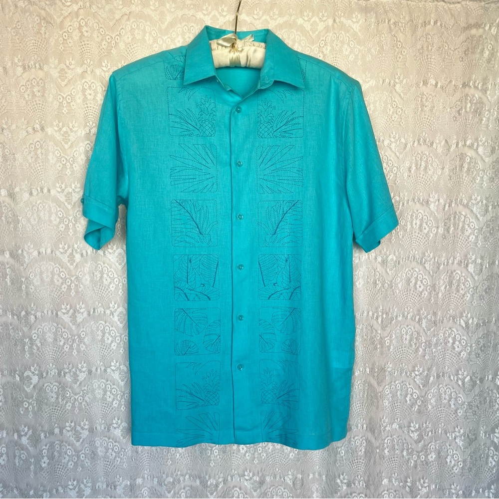 NWOT Cafe Luna Men's Hawaiian Shirt Size S Original Fit Floral Print Tropical - Picture 3 of 15